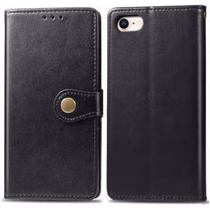Mobigear Snap Button iPhone 8 Hülle Klapphülle Geldbörse - Schwarz