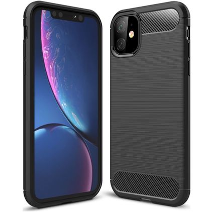Mobigear Brushed Slim iPhone 11 Hülle Flexibles TPU Backcover - Schwarz