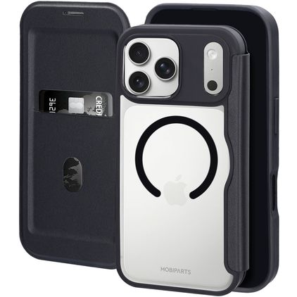 Mobiparts Shield Line iPhone 17 Pro Max MagSafe Hülle Klapphülle - Schwarz