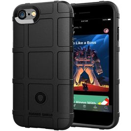 Mobigear Rugged Shield iPhone SE (2020) Hülle Flexibles TPU Backcover Stoßfest - Schwarz