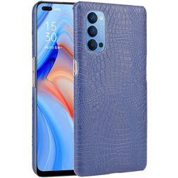 Mobigear Croco OPPO Reno 4 Hülle Hardcase Backcover - Blau
