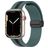Mobigear Stripe Mag Silikon Apple Watch Armband Magnetverschluss - 49/46/45/44 mm - Schwarz / Grün