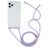 Mobigear Lanyard iPhone 12 Pro Max Flexibles TPU Handykette - Transparent / Blau / Lila