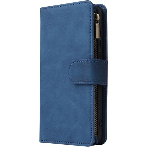 Mobigear Zipper Huawei P40 Hülle Klapphülle Geldbörse - Blau