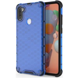 Mobigear Honeycomb Samsung Galaxy A11 Hülle Hardcase Backcover Stoßfest - Blau