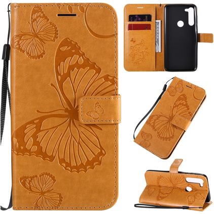 Mobigear Butterfly Motorola Moto G8 Power Klapphülle Portemonnaie - Cognac