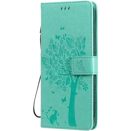 Mobigear Tree LG V60 ThinQ Hülle Klapphülle Geldbörse - Türkis