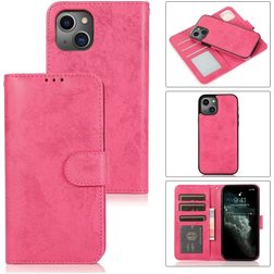 Mobigear Wallet iPhone 15 Hülle Abnehmbare 2in1 Klapphülle Geldbörse - Pink