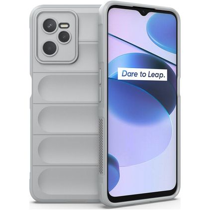 Mobigear Bumpy Realme C35 Hülle Flexibles TPU Backcover - Grau