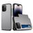 Mobigear Card iPhone 15 Pro Hülle Hardcase Backcover Stoßfest mit Kartenhalter - Grau