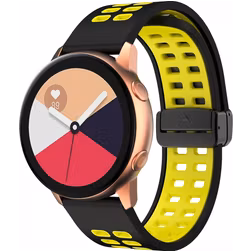 Mobigear Sport Plus Mag Silikon Smartwatch Armband Magnetverschluss - 22-mm-Universalanschluss - Schwarz / Gelb