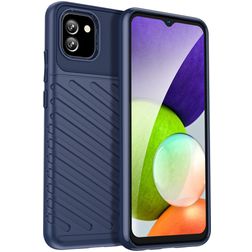 Mobigear Groove Samsung Galaxy A03 Hülle Flexibles TPU Backcover - Blau