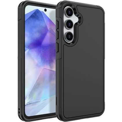 Mobigear Traveller Samsung Galaxy A55 Hülle Hardcase Backcover Stoßfest - Schwarz