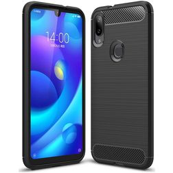 Mobigear Brushed Slim Xiaomi Mi Play Hülle Flexibles TPU Backcover - Schwarz