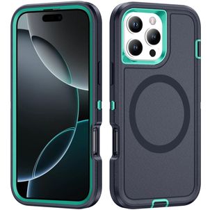 Mobigear Rugged Mag iPhone 16 Pro Max MagSafe Hülle Hardcase Backcover Stoßfest - Dunkelblau