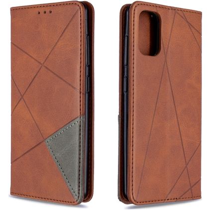 Mobigear Rhombus Slim Samsung Galaxy A41 Hülle Klapphülle - Braun