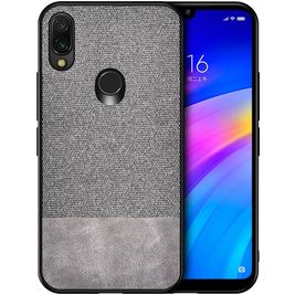 Mobigear Fabric Xiaomi Redmi 7 Hülle Hardcase Backcover - Grau