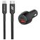 Mobigear Essentials Dual USB / USB-C Autoladegerät Apple Lightning 1 m Power Delivery 48W - Schwarz