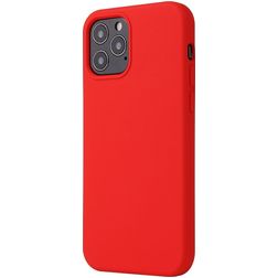 Mobigear Rubber Touch iPhone 12 Silikon Hülle Backcover - Rot