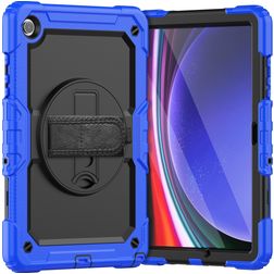Mobigear SureGrip Xtreme Samsung Galaxy Tab A11 Plus Hülle Kunststoff,Silikon Backcover + Schulterträger + Ständer - Blau