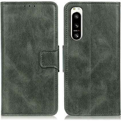 Mobigear Classy Sony Xperia 5 IV Hülle Klapphülle Geldbörse - Grün