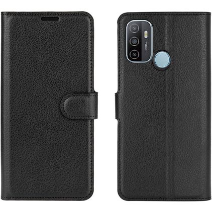 Mobigear Classic OPPO A53s Hülle Klapphülle Geldbörse - Schwarz
