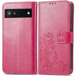 Mobigear Clover Google Pixel 6a Klapphülle Portemonnaie - Magenta