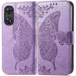 Mobigear Butterfly OPPO Reno 8T 4G Hülle Klapphülle Geldbörse - Lila