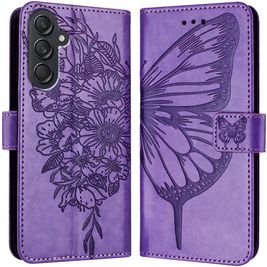 Mobigear Butterfly Samsung Galaxy M55 Hülle Klapphülle Geldbörse - Lila