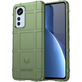 Mobigear Rugged Shield Xiaomi 12 Lite Hülle Flexibles TPU Backcover Stoßfest - Grün
