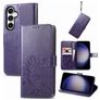 Mobigear Clover Samsung Galaxy S23 FE Hülle Klapphülle Geldbörse - Lila