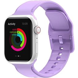 Mobigear Dashed Silikon Apple Watch Armband Dornschließe - 42/41/40/38 mm - Lila