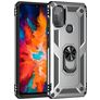 Mobigear Armor Ring Motorola Moto G50 Hülle Hardcase Backcover Stoßfest mit Ringhalter - Silber