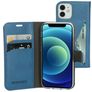Mobiparts Classic Wallet iPhone 12 Mini Hülle Klapphülle Geldbörse - Steel Blue