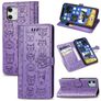 Mobigear Cat and Dog iPhone 12 Pro Max Hülle Klapphülle Geldbörse - Lila