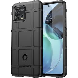 Mobigear Rugged Shield Motorola Moto G72 Hülle Flexibles TPU Backcover Stoßfest - Schwarz