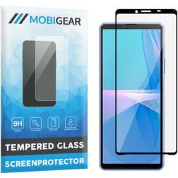 Mobigear Premium Sony Xperia 10 III Panzerglas Displayschutz - Hüllenfreundlich - Schwarz