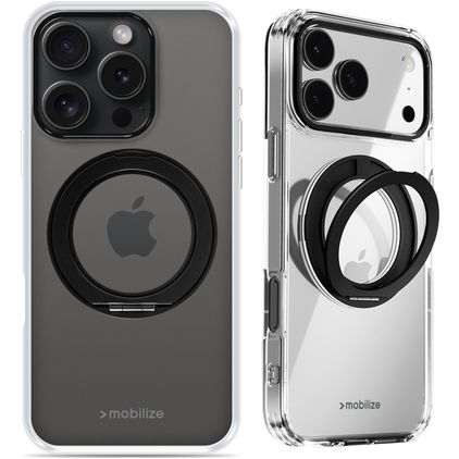 Mobilize 360 Rotating Ring iPhone 15 Pro Max MagSafe Hülle Hardcase Backcover mit Ringhalter - Schwarz