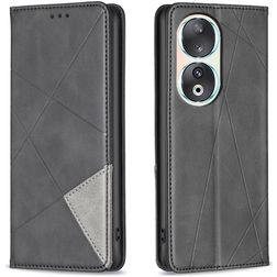 Mobigear Rhombus Slim HONOR 90 Hülle Klapphülle - Schwarz