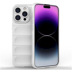 Mobigear Bumpy iPhone 15 Pro Max Hülle Flexibles TPU Backcover - Weiß