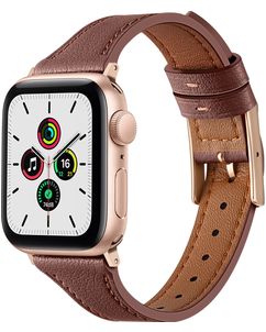 Mobigear Napoli Leder Apple Watch Armband Dornschließe - 42/41/40/38 mm - Braun