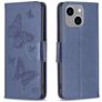 Mobigear Butterfly iPhone 15 Plus Hülle Klapphülle Geldbörse - Blau
