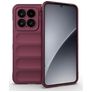 Mobigear Bumpy Xiaomi 15 Hülle Flexibles TPU Backcover - Weinrot