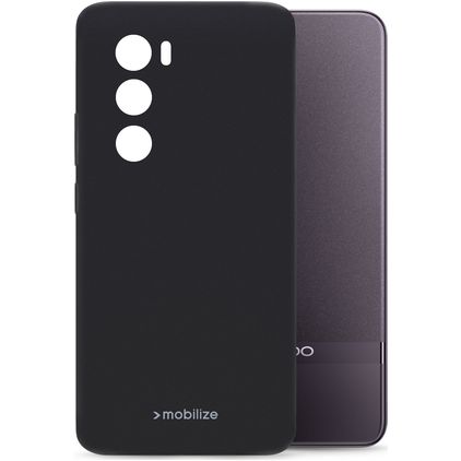 Mobilize Rubber Gelly OPPO Reno 12 Pro Hülle Flexibles TPU Backcover - Schwarz