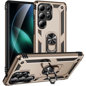 Mobigear Armor ring Samsung Galaxy S25 Ultra Hülle Hardcase Backcover Stoßfest mit Ringhalter - Gold