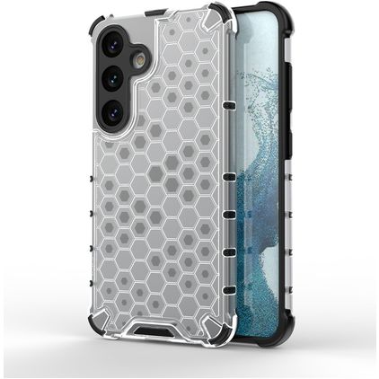 Mobigear Honeycomb Samsung Galaxy S24 Hülle Hardcase Backcover Stoßfest - Weiß