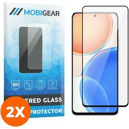 Mobigear Premium HONOR X8 Panzerglas Gehärtetes Glas Displayschutz - Hüllenfreundlich - Schwarz (2er Pack)