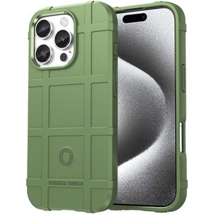 Mobigear Rugged Shield iPhone 16 Pro Max Hülle Flexibles TPU Backcover Stoßfest - Grün