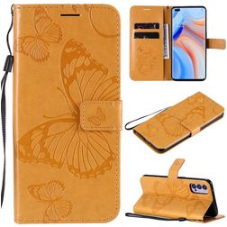 Mobigear Butterfly OPPO Reno 4 Hülle Klapphülle Geldbörse - Cognac