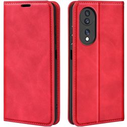 Mobigear Retro Slim HONOR 70 Hülle Klapphülle Geldbörse - Rot